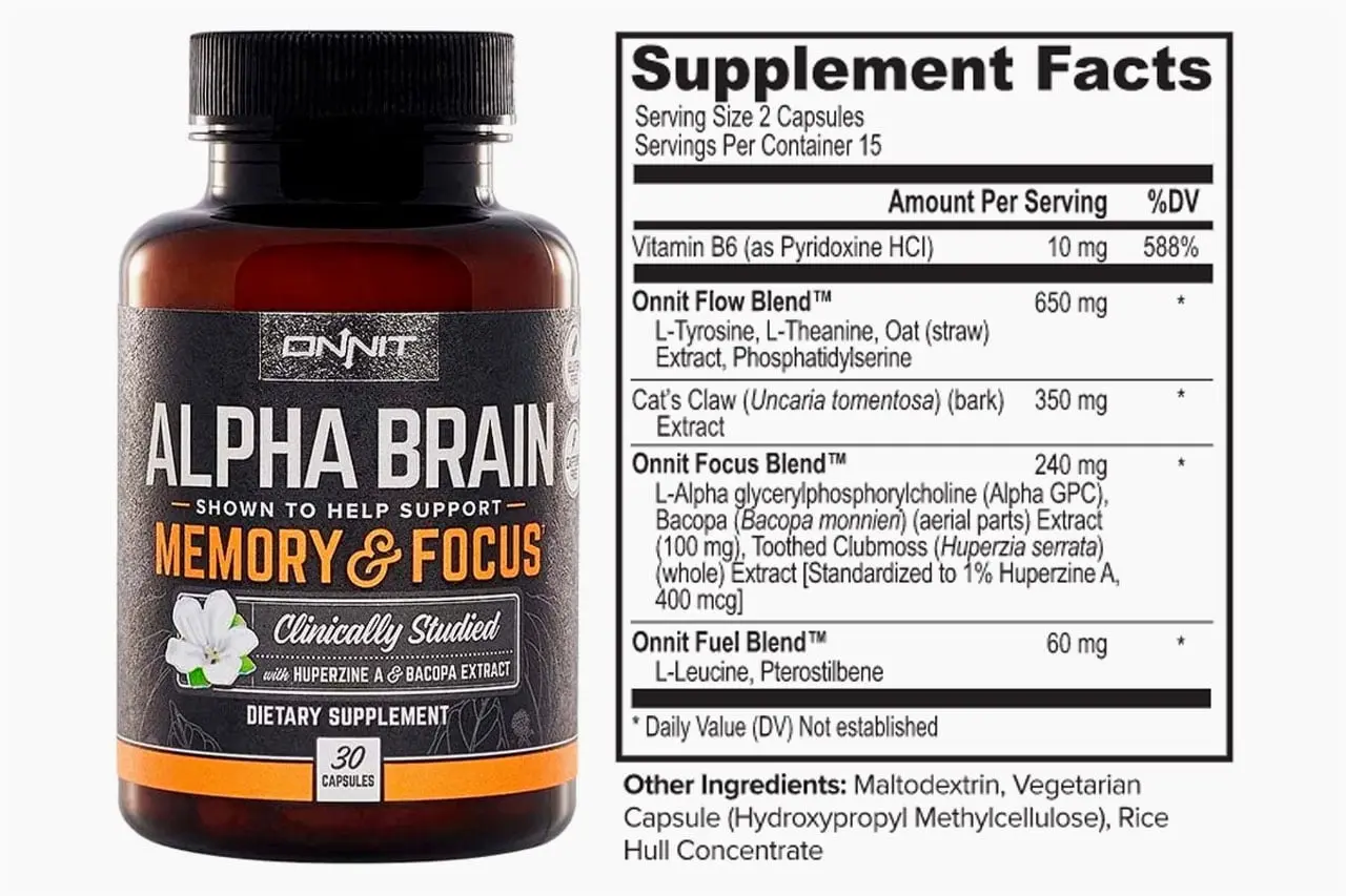 alpha brain supplement facts